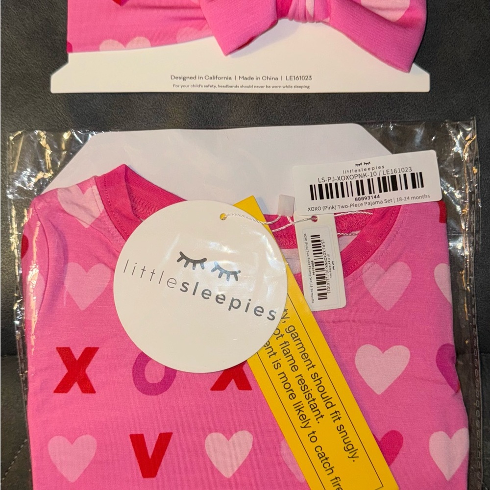 Little Sleepies Pink XO Heart Pajama Set